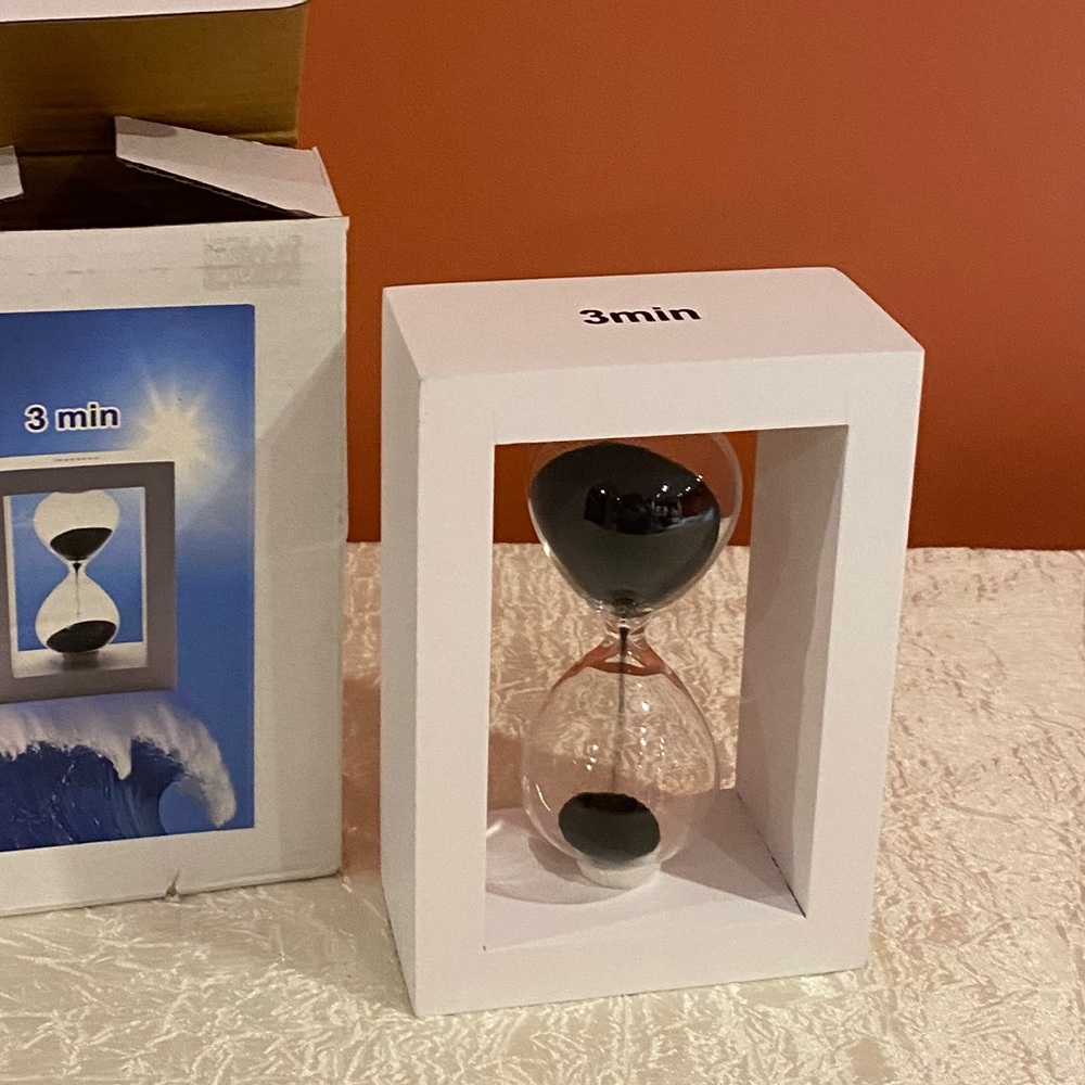 Hourglass 3min Black Sand Timer